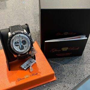 Glam Rock Black and Silver Watch